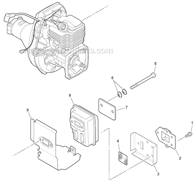 Exhaust Sn 10001101-10999999 Diagram and Parts List for SHC-210 10001001-10999999 Echo Hedge Trimmer