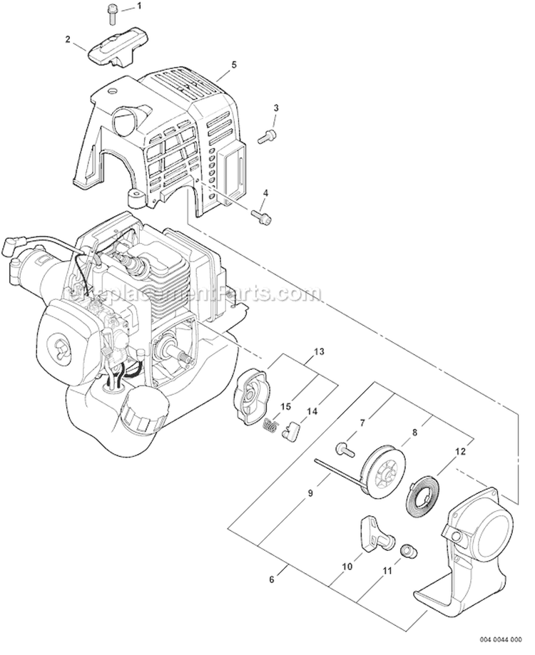 Engine Cover Starter Diagram and Parts List for SHC-210 S68911001001-S68911999999 Echo Hedge Trimmer