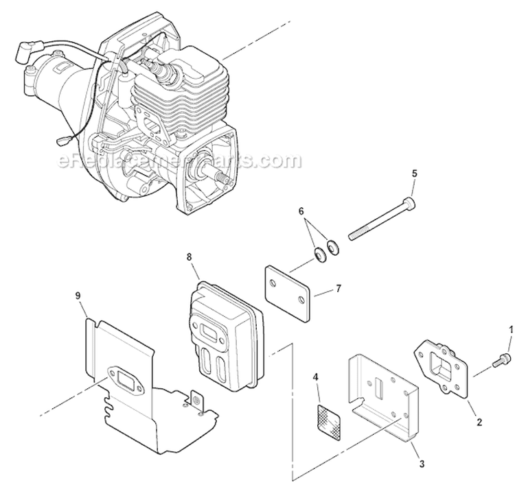 Exhaust Diagram and Parts List for SHC-210 S68911001001-S68911999999 Echo Hedge Trimmer