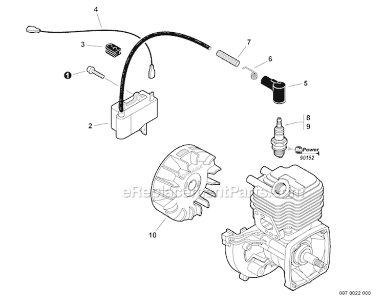 Ignition Diagram and Parts List for SHC-210 S84513001001-S84513999999 Echo Hedge Trimmer