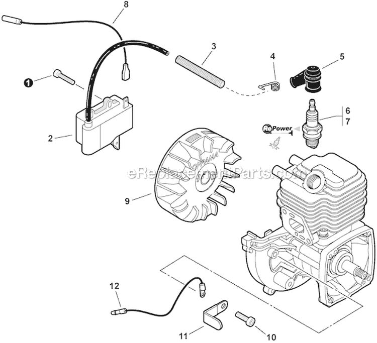 Ignition Diagram and Parts List for SHC-225S S86213001001-S86213999999 Echo Hedge Trimmer