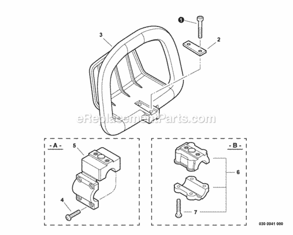 Front_Handle Diagram and Parts List for SHC-225 S85411001001 - S85411999999 Echo Hedge Trimmer