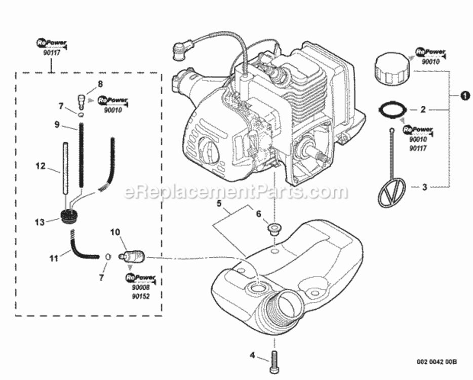 Fuel_System Diagram and Parts List for SHC-225 S85411001001 - S85411999999 Echo Hedge Trimmer
