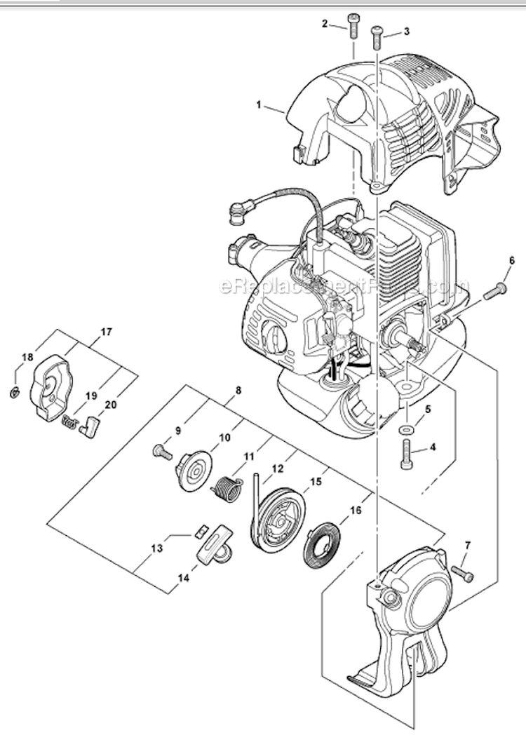 Page A Diagram and Parts List for SHC-225  Echo Hedge Trimmer