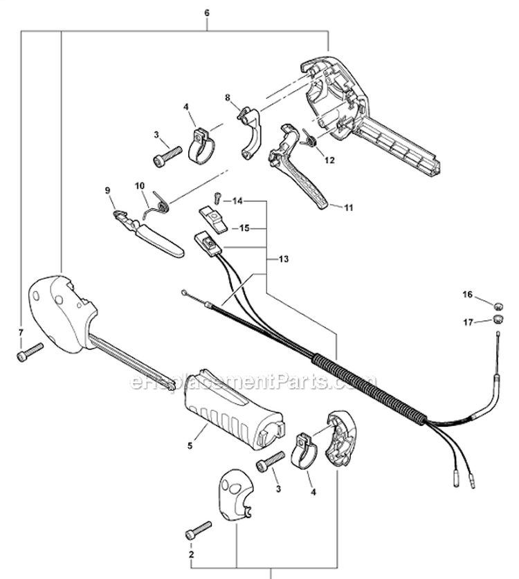 Page M Diagram and Parts List for SHC-225  Echo Hedge Trimmer