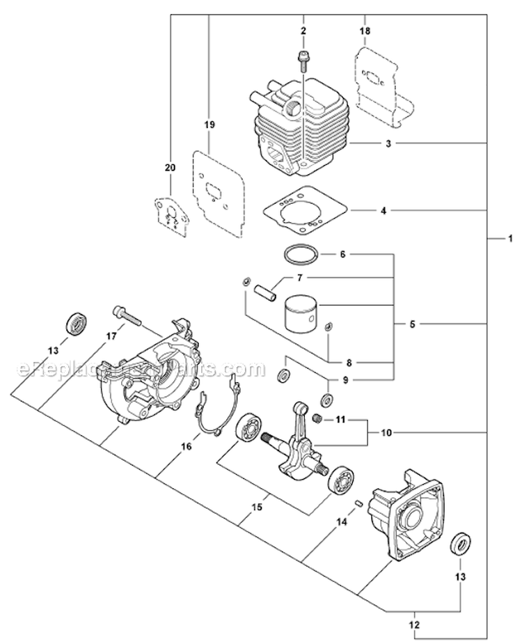 Page H Diagram and Parts List for SHC-225  Echo Hedge Trimmer