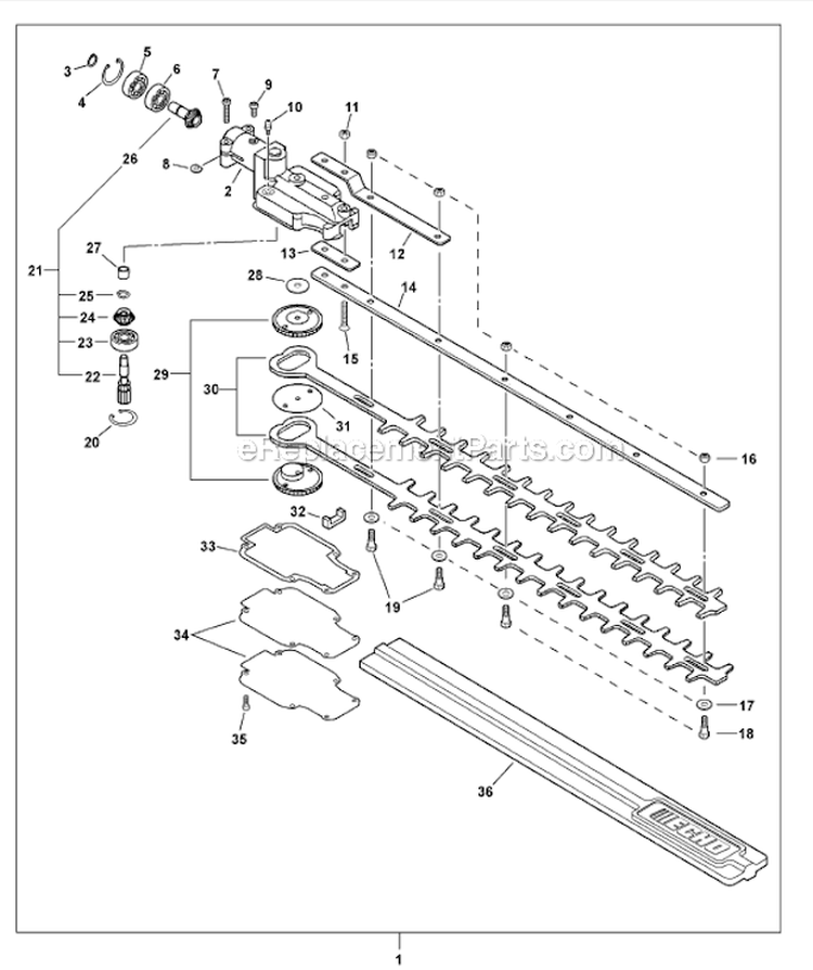 Page I Diagram and Parts List for SHC-225  Echo Hedge Trimmer