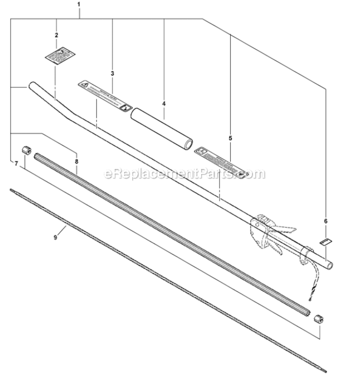 Main_Pipe_Asy_Flexible_Driveshaft Diagram and Parts List for SHC-260 05001001-05999999 Echo Hedge Trimmer