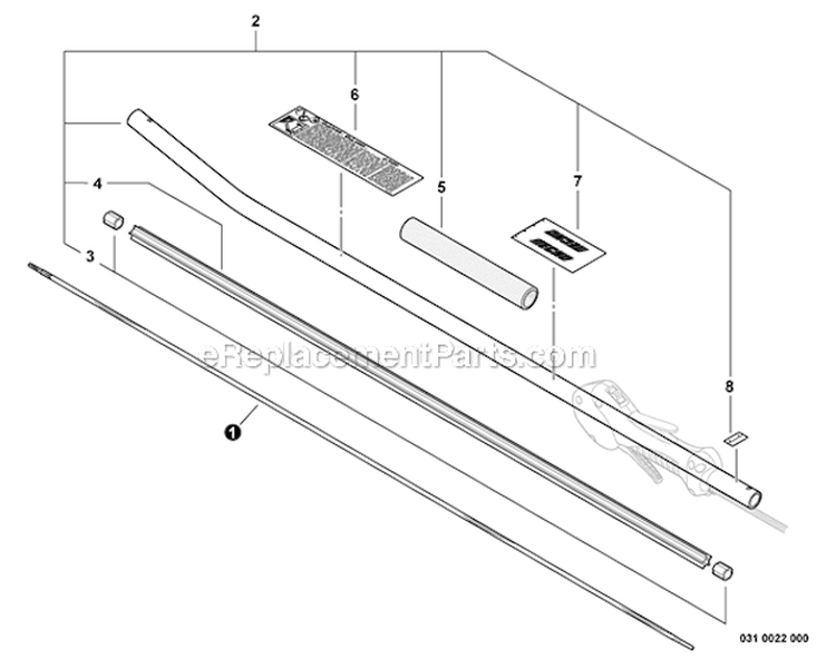 Page L Diagram and Parts List for SHC-265 S77711001001-S77711999999 - Echo Hedge Trimmer