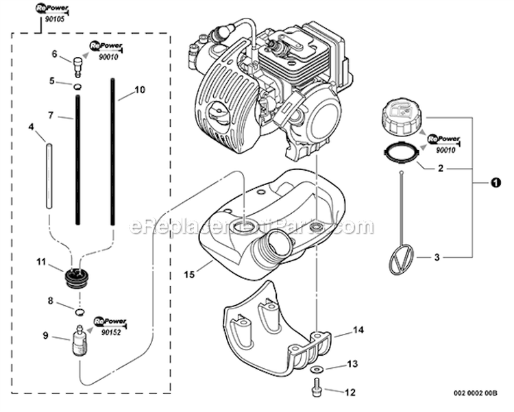 Page H Diagram and Parts List for SHC-265 S77711001001-S77711999999 - Echo Hedge Trimmer