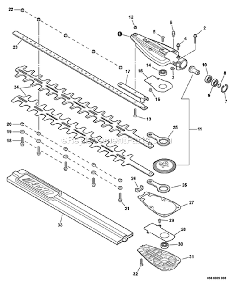 Page I Diagram and Parts List for SHC-265 S77711001001-S77711999999 - Echo Hedge Trimmer