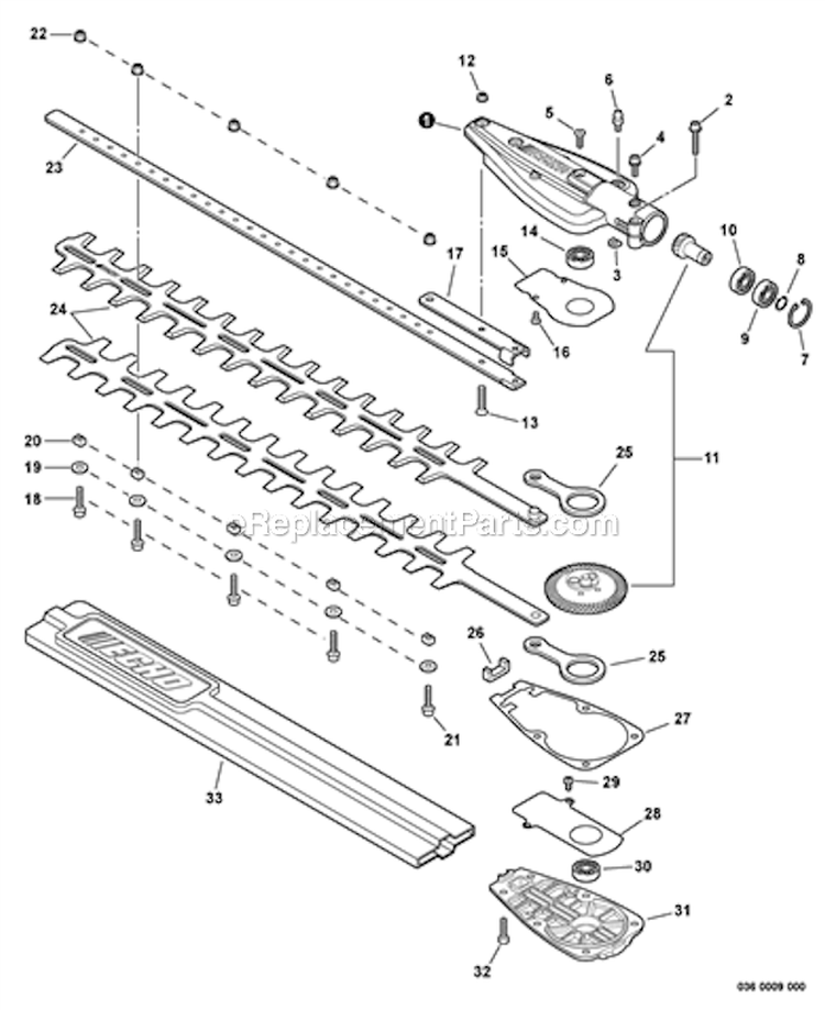 Page I Diagram and Parts List for SHC-265 S85612001001-S85612999999 Echo Hedge Trimmer