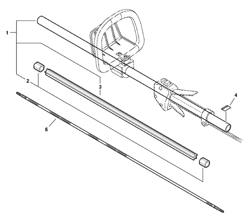 Main Pipe Assembly Diagram and Parts List for SHC-212  Echo Hedge Trimmer