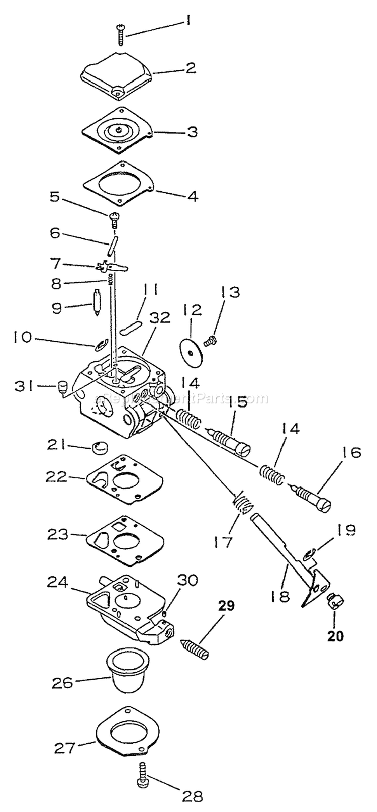 Page A Diagram and Parts List for SHR-2100 After A/N 001001 Echo Sprayer
