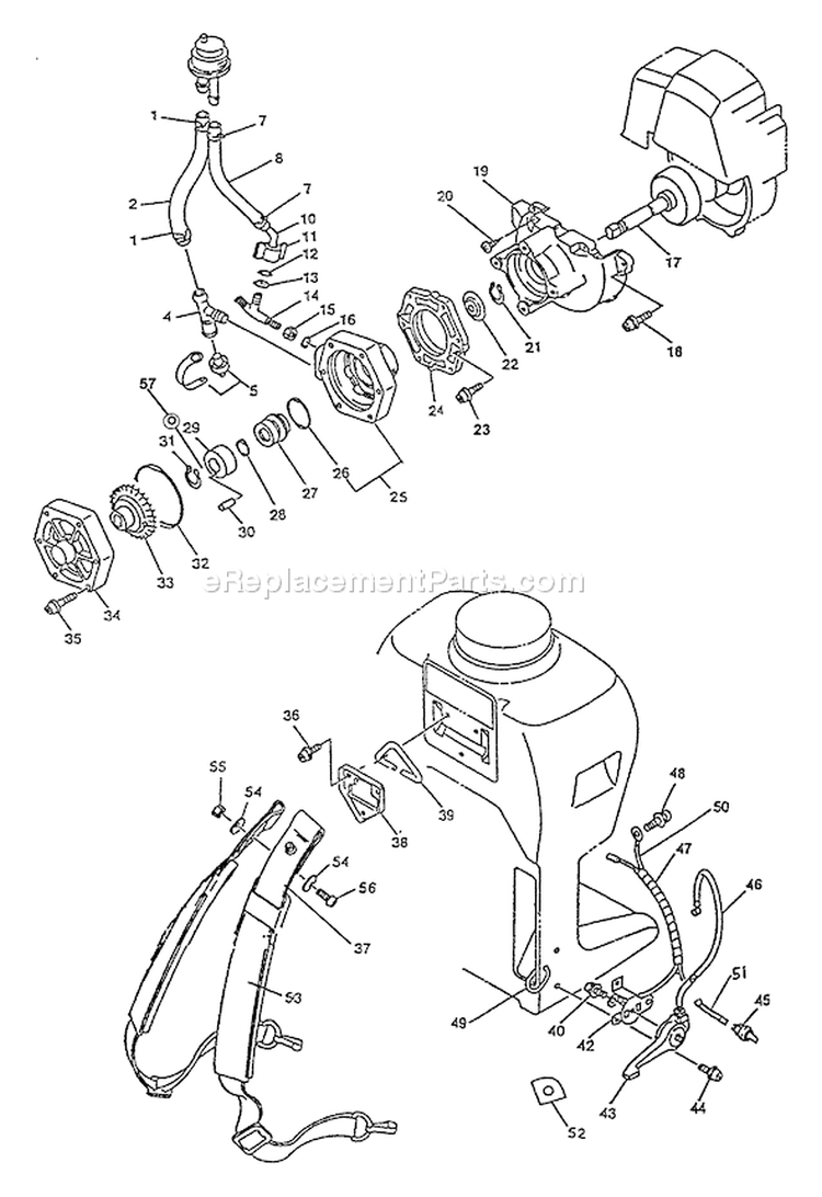Page D Diagram and Parts List for SHR-2100 After A/N 001001 Echo Sprayer