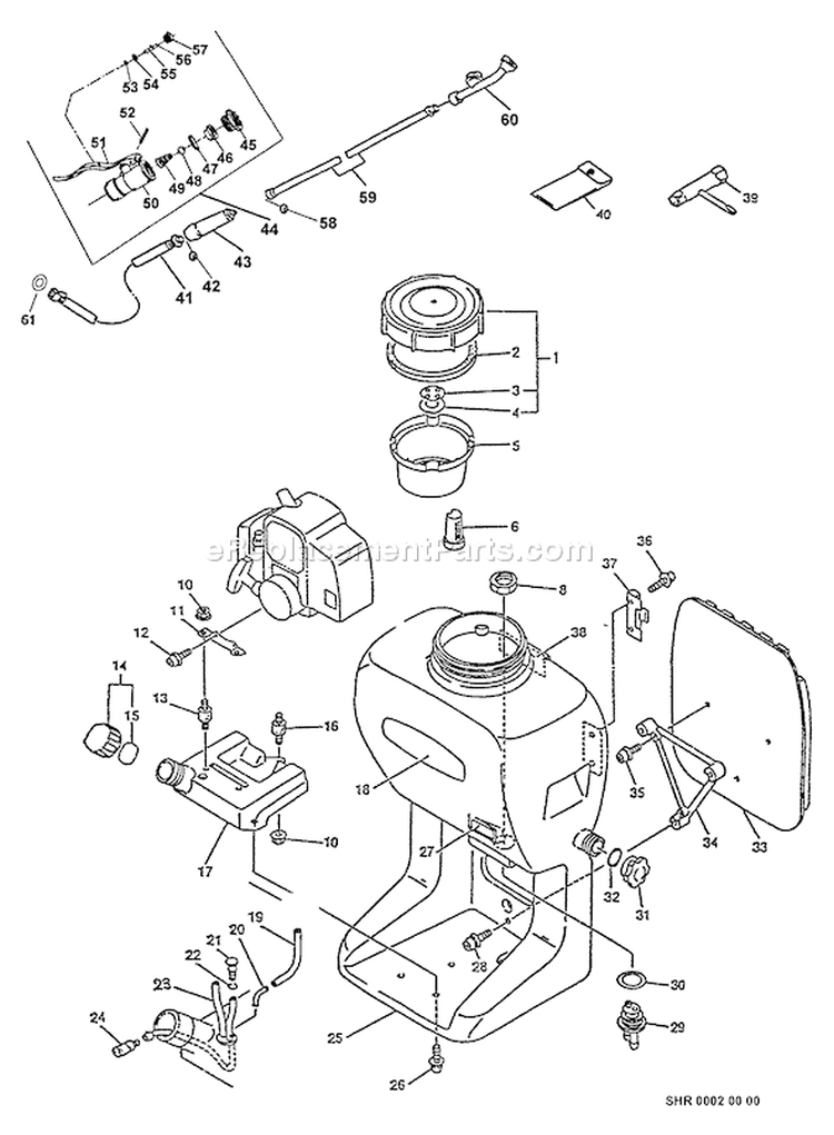 Page F Diagram and Parts List for SHR-2100 After A/N 001001 Echo Sprayer