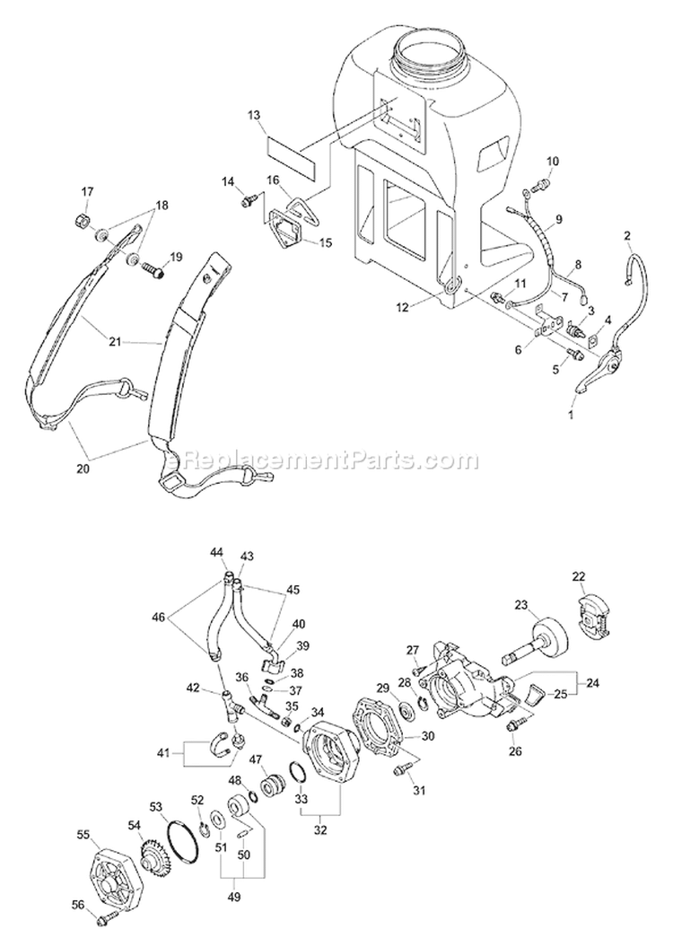Page A Diagram and Parts List for SHR-210 05001001 - 05999999 Echo Sprayer