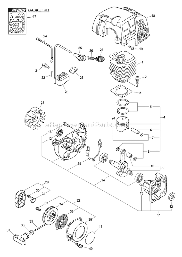 Page C Diagram and Parts List for SHR-210 05001001 - 05999999 Echo Sprayer