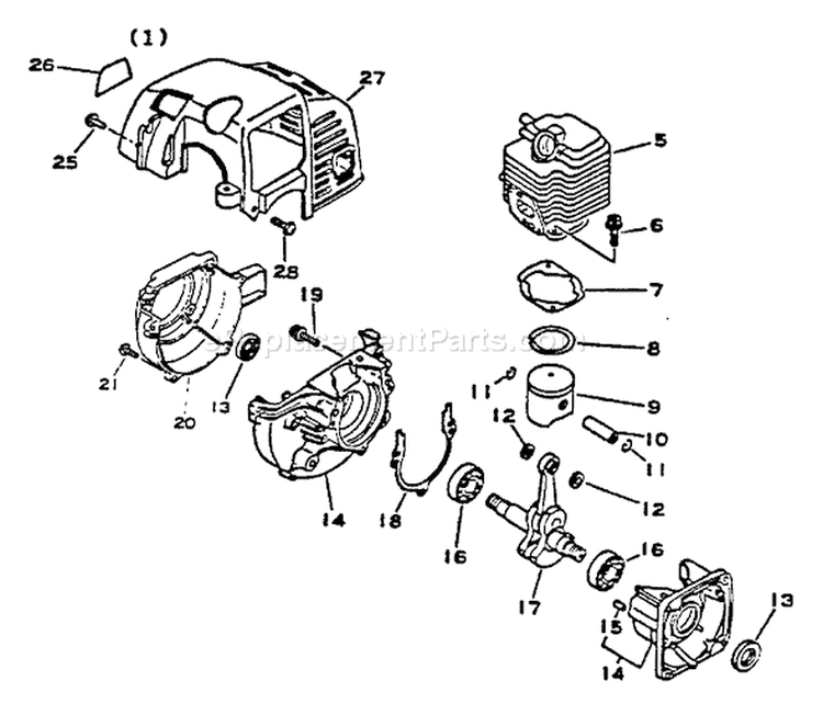 Page D Diagram and Parts List for SRM-1500A  Echo Trimmer