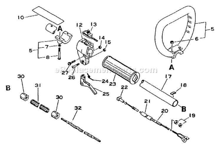 Page B Diagram and Parts List for SRM-1500  Echo Trimmer