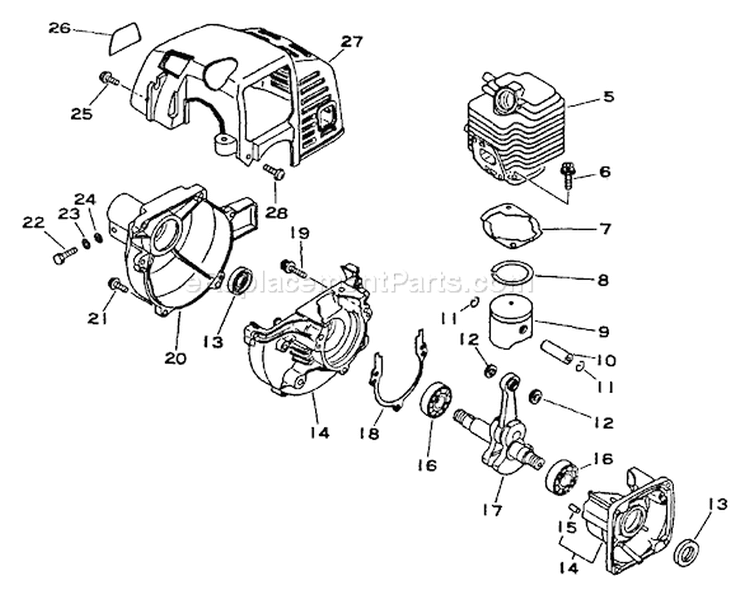 Page C Diagram and Parts List for SRM-1500  Echo Trimmer