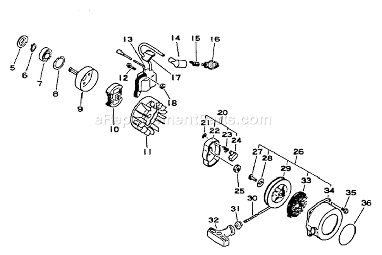 Page H Diagram and Parts List for SRM-1500  Echo Trimmer