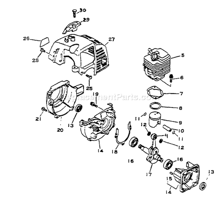 Page B Diagram and Parts List for SRM-1501 0017001 - 0039000 Echo Trimmer