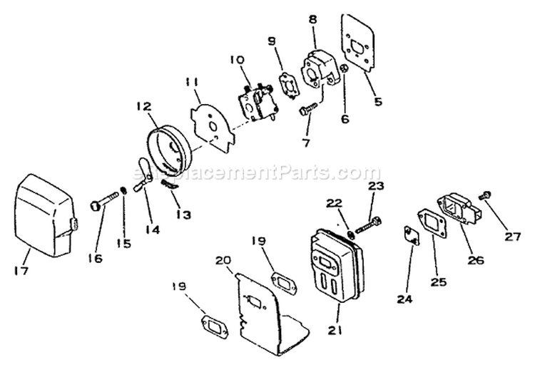 Page F Diagram and Parts List for SRM-1501 0017001 - 0039000 Echo Trimmer
