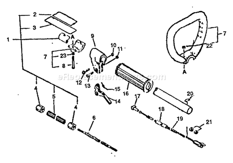 Page B Diagram and Parts List for SRM-1501 0039001 - 0083386 Echo Trimmer