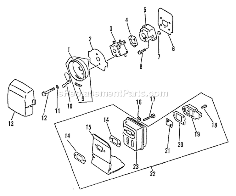 Page F Diagram and Parts List for SRM-1501 0083387 - 0135000 Echo Trimmer