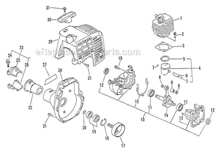 Page B Diagram and Parts List for SRM-1501 After S/N 0135001 Echo Trimmer