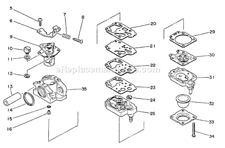Page A Diagram and Parts List for SRM-2000  Echo Trimmer