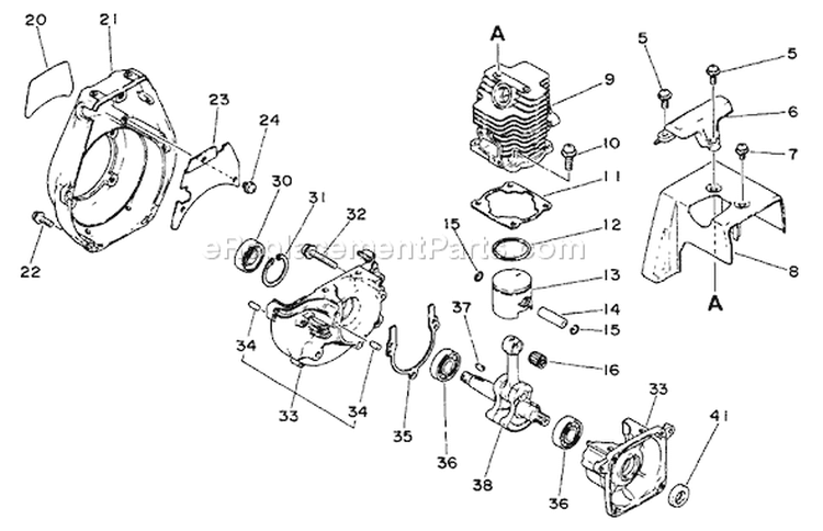 Page C Diagram and Parts List for SRM-2000  Echo Trimmer