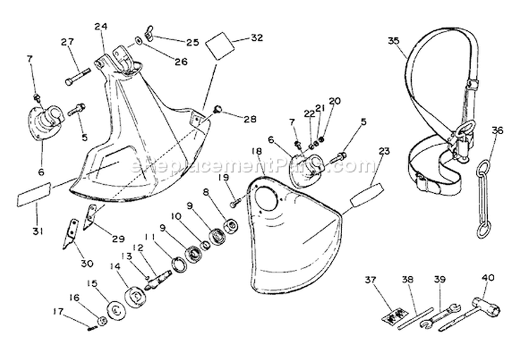 Page F Diagram and Parts List for SRM-2000  Echo Trimmer