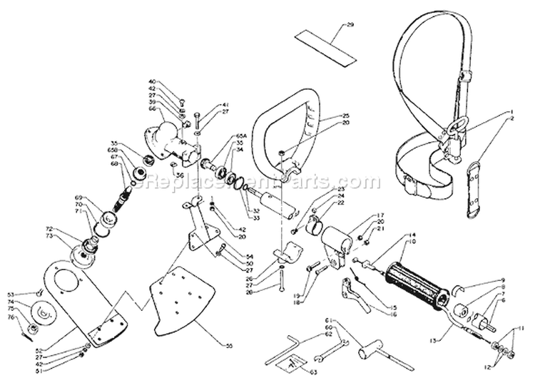 Page B Diagram and Parts List for SRM-200AE  Echo Trimmer