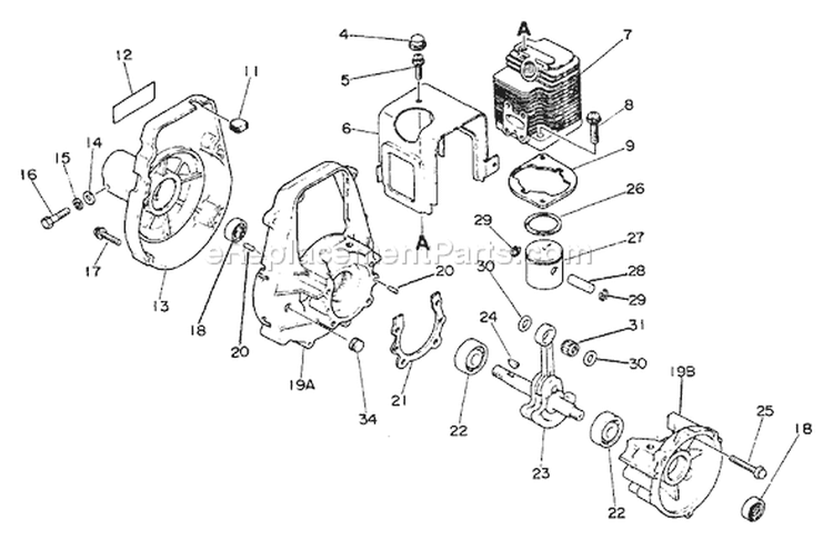 Page C Diagram and Parts List for SRM-200BE  Echo Trimmer