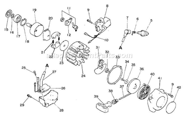 Page G Diagram and Parts List for SRM-200BE  Echo Trimmer