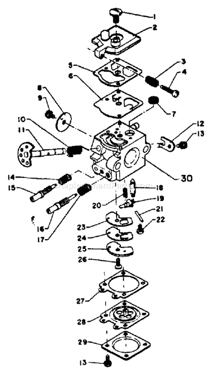 Page A Diagram and Parts List for SRM-200D  Echo Trimmer