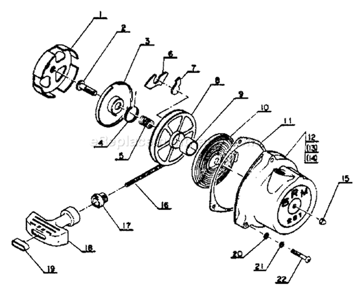 Page P Diagram and Parts List for SRM-201F  Echo Trimmer