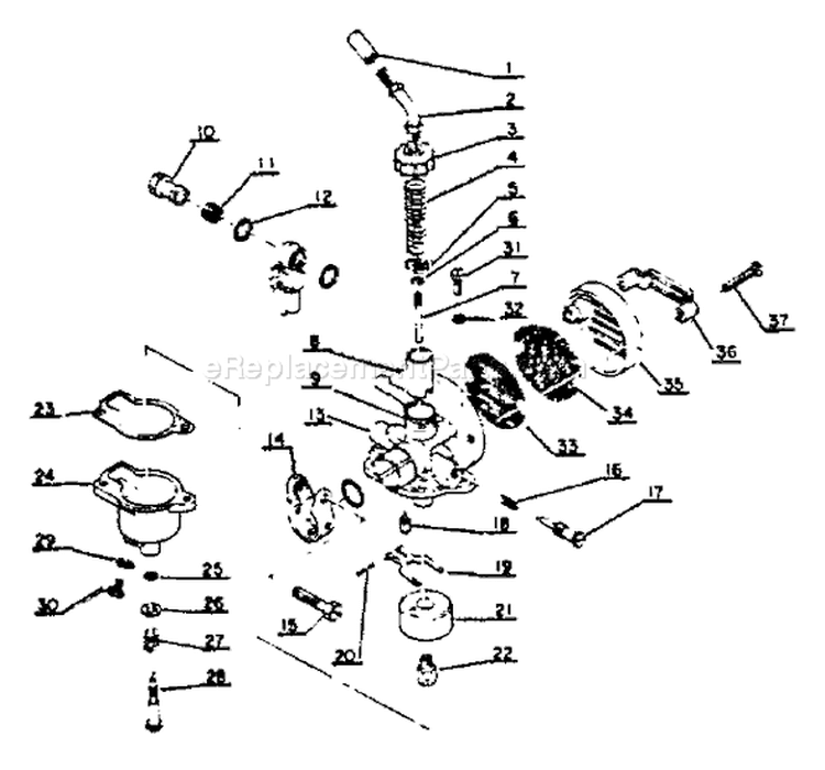 Page B Diagram and Parts List for SRM-201F  Echo Trimmer