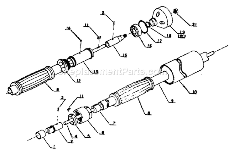 Page F Diagram and Parts List for SRM-201F  Echo Trimmer