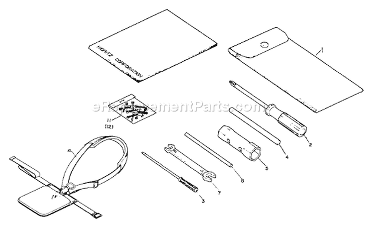 Page K Diagram and Parts List for SRM-202DA  Echo Trimmer