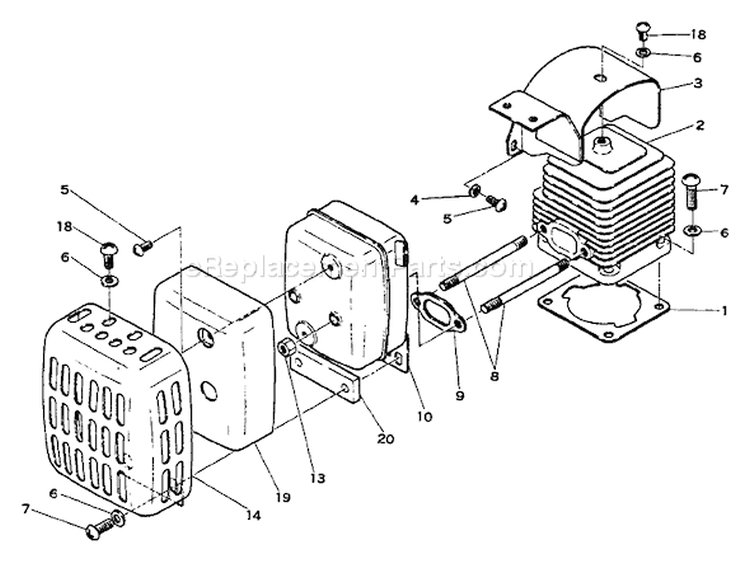 Page F Diagram and Parts List for SRM-202DA  Echo Trimmer