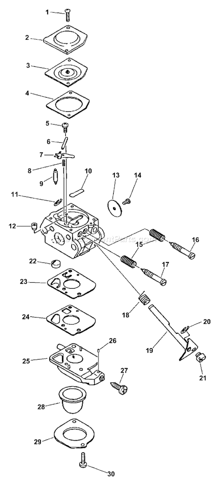 Page A Diagram and Parts List for SRM-2100 Type 1 -001001-205481 Echo Trimmer