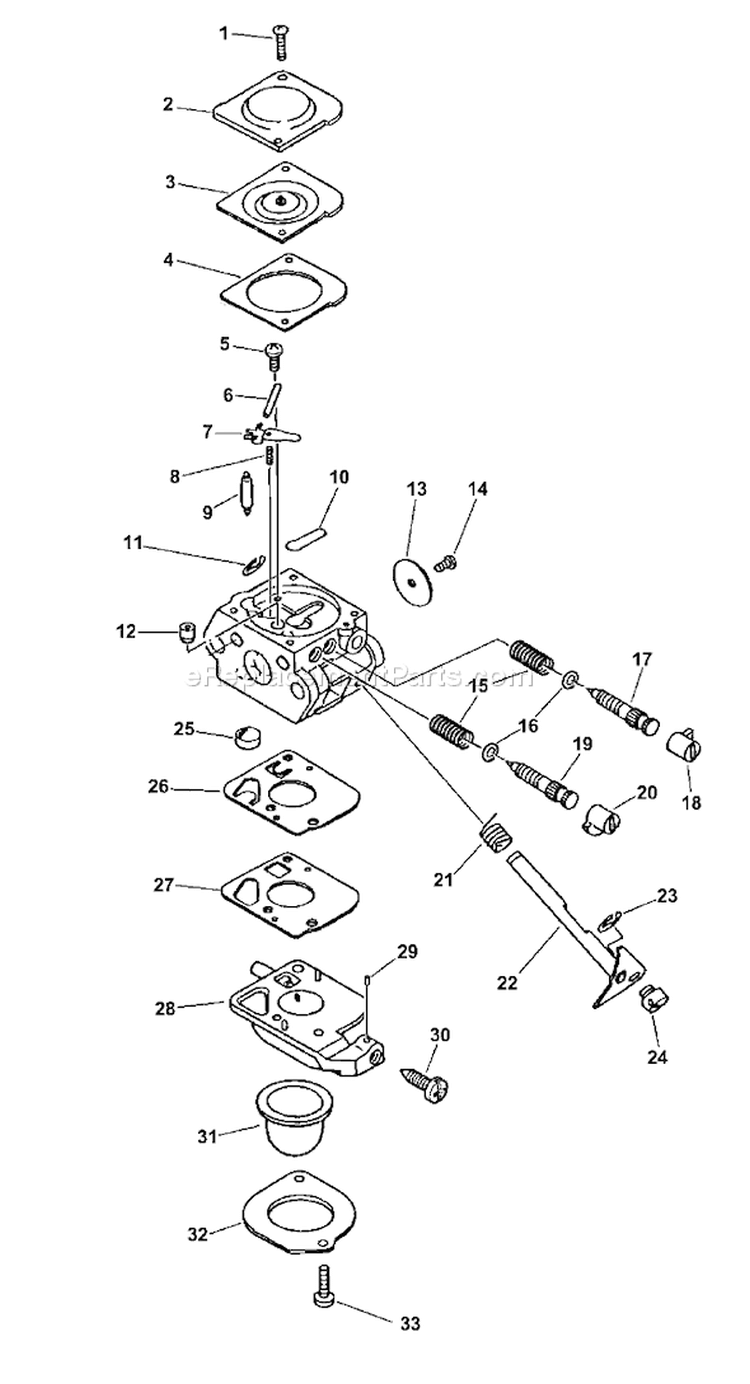 Page A Diagram and Parts List for SRM-2100 Type 1E -001001 - 008042 Echo Trimmer