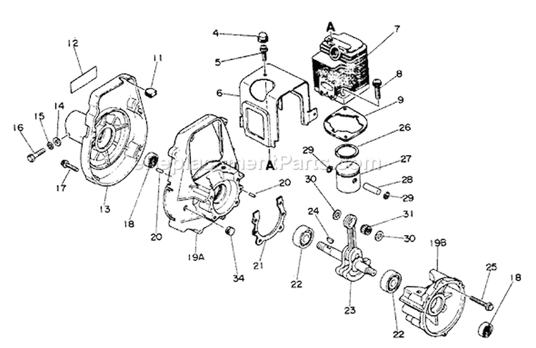 Page C Diagram and Parts List for SRM-210AE  Echo Trimmer