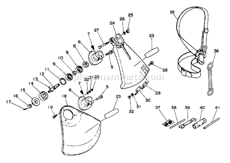 Page G Diagram and Parts List for SRM-210AE  Echo Trimmer