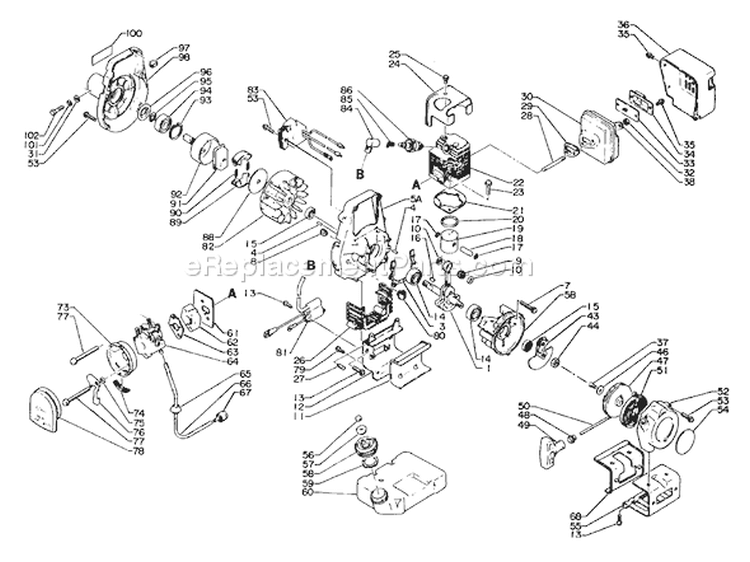 Page D Diagram and Parts List for SRM-210E  Echo Trimmer