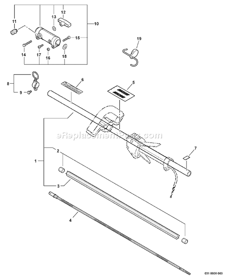 Page N Diagram and Parts List for SRM-210SB 08001001 - 08003129 Echo Trimmer