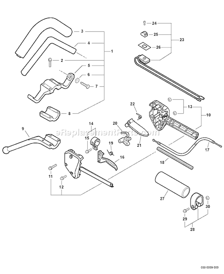 Page H Diagram and Parts List for SRM-210SB S73012001001 - S73012999999 Echo Trimmer